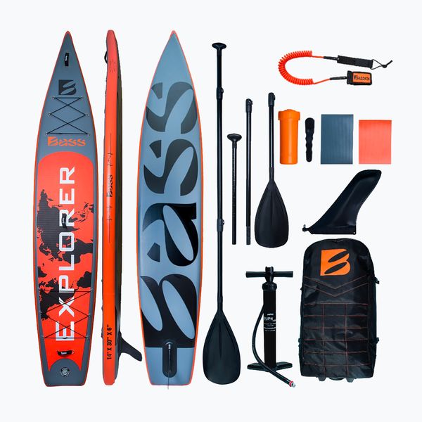 Bass Bass SUP дъска Explorer оранжево-сива