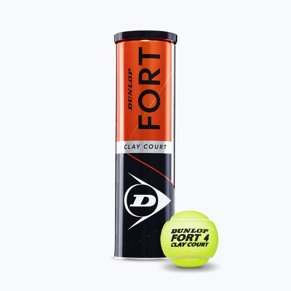 Dunlop Dunlop Fort Clay Court топки за тенис 4B 18 x 4 бр. жълти 601318