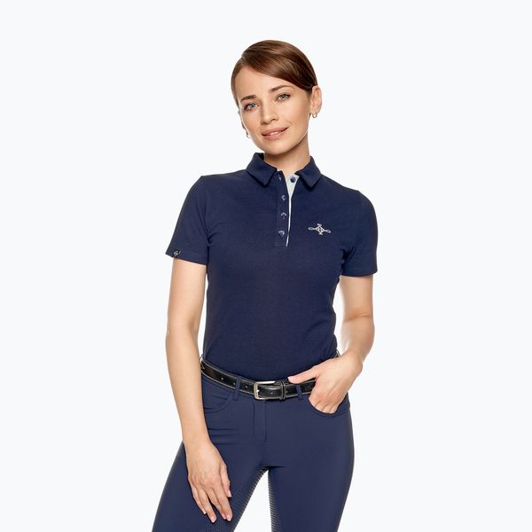 FERA Equestrian Дамска риза за конна езда Fera Polo Bea navy blue 1.4.