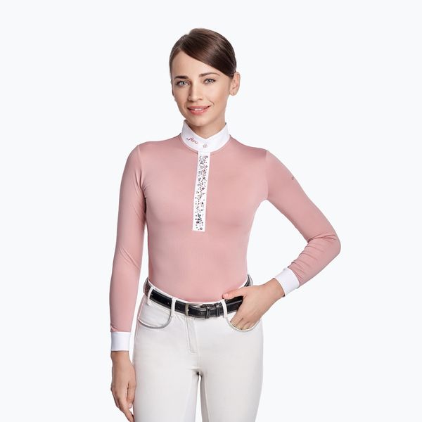 FERA Equestrian Дамска състезателна риза с дълъг ръкав Fera Nebula pink 1.1.l