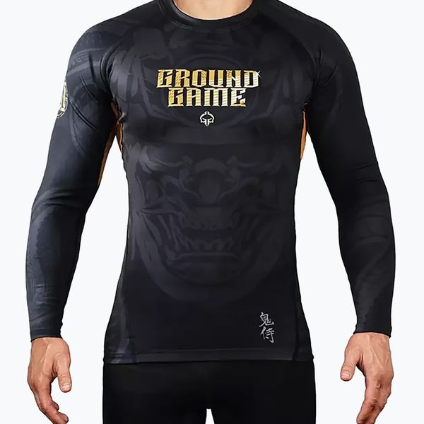 Ground Game Ground Game Oni Samurai Rashguard black 22RASHLSSAM3