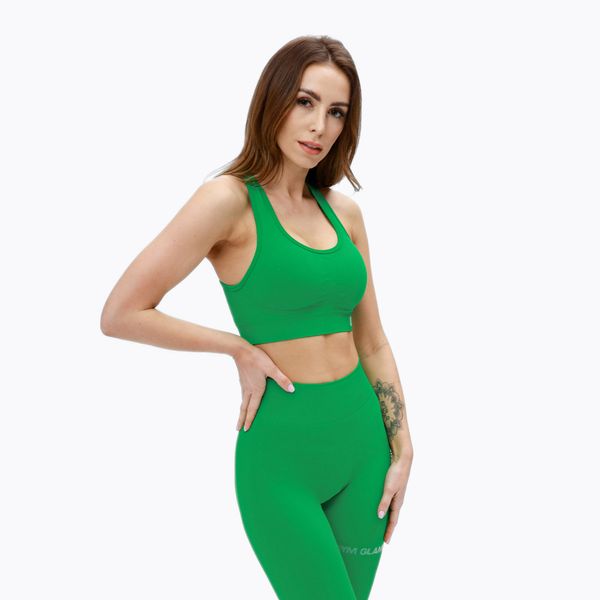 Gym Glamour Дамски тренировъчен сутиен Glamour push up зелен 376