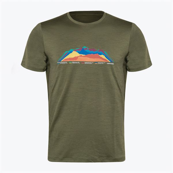 icebreaker Мъжка термална тениска Icebreaker Tech Lite II mountain Tops green IB0A56VE0691