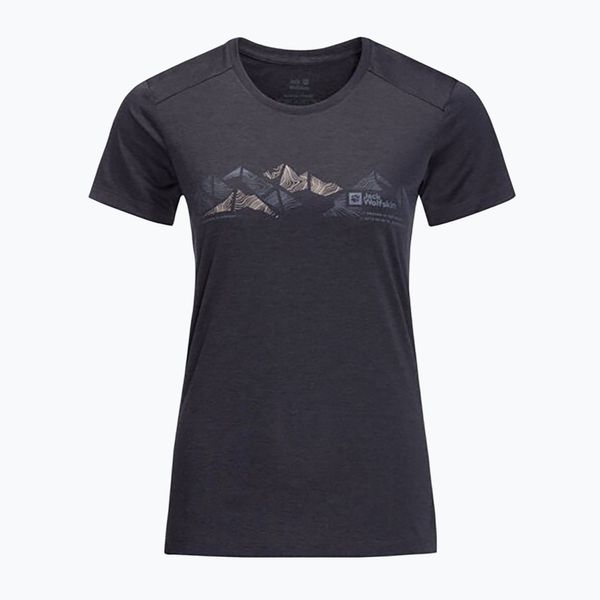 Jack Wolfskin Дамска тениска за трекинг Jack Wolfskin Crosstrail Graphic grey 1807213