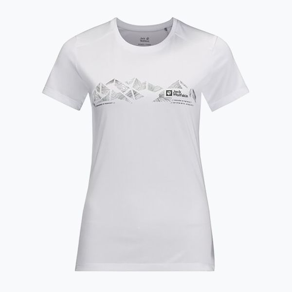 Jack Wolfskin Дамска тениска за трекинг Jack Wolfskin Crosstrail Graphic white 1807213