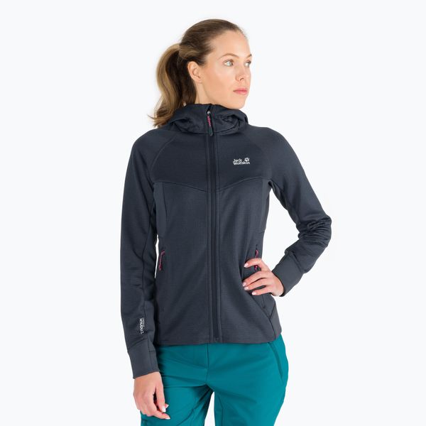 Jack Wolfskin Дамски полар Jack Wolfskin Hydro Grid Fleece сив 1709911