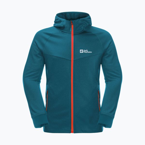 Jack Wolfskin Мъжки потник Jack Wolfskin Hydro Grid Hooded FZ от полар  син 1710002