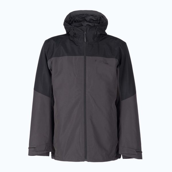 Jack Wolfskin Мъжко дъждобранно яке Jack Wolfskin Glaabach сиво-черно 1115291_6000_006