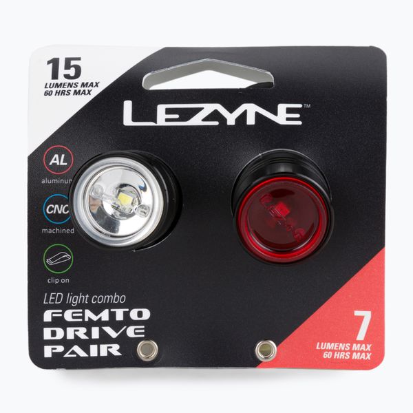 Lezyne Lezyne комплект LED FEMTO DRIVE PAIR велосипедни светлини черни LZN-1-LED-1P-V104