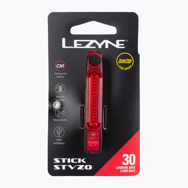 Lezyne LEZYNE STICK DRIVE REAR STVZO задна лампа за велосипед, usb черна LZN-1-LED-33R-STVZO-V104
