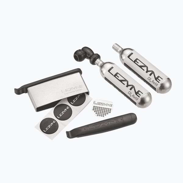 Lezyne Велосипеден комплект LEZYNE TWIN KIT CO2, TWIN SPEED DRIVE, 6x комбинирани лепенки, 2x лъжици + 2x патрон 1-C2-TWDRKIT-V204