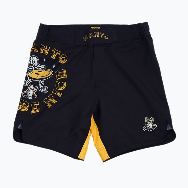 MANTO Мъжки шорти за тренировка MANTO Just Be Nice black MNS004_BLK/YEL_2S