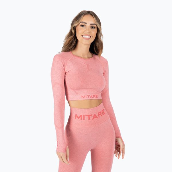 MITARE Дамски тренировъчен топ с дълъг ръкав MITARE Push Up Max Crop Top pink K084