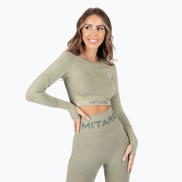 MITARE Дамски тренировъчен топ с дълъг ръкав MITARE Push Up Max Crop Top зелен K084