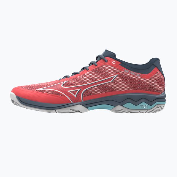 Mizuno Дамски обувки за тенис Mizuno Wave Exceed Light AC Fierry Coral 2/White/China Blue 61GA221958