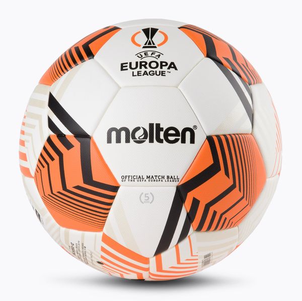 Molten Футболна топка Molten UEFA Europa League 2021/22, бяла/оранжева F5U5000-12