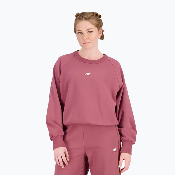 New Balance Дамски суитшърт за тренировки New Balance Athletics Remastered French Terry Crewneck red WT31500WAD