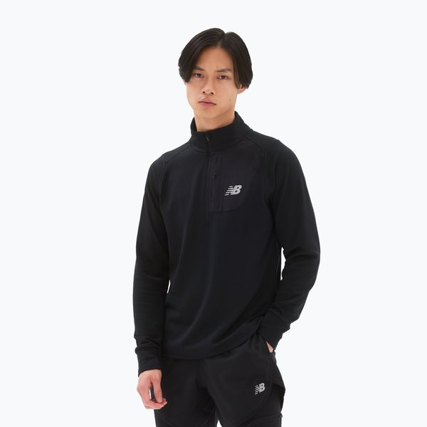 New Balance Мъжка тренировъчна тениска New Balance Top NB Heat Grid Half Zip black NBMT23252BK