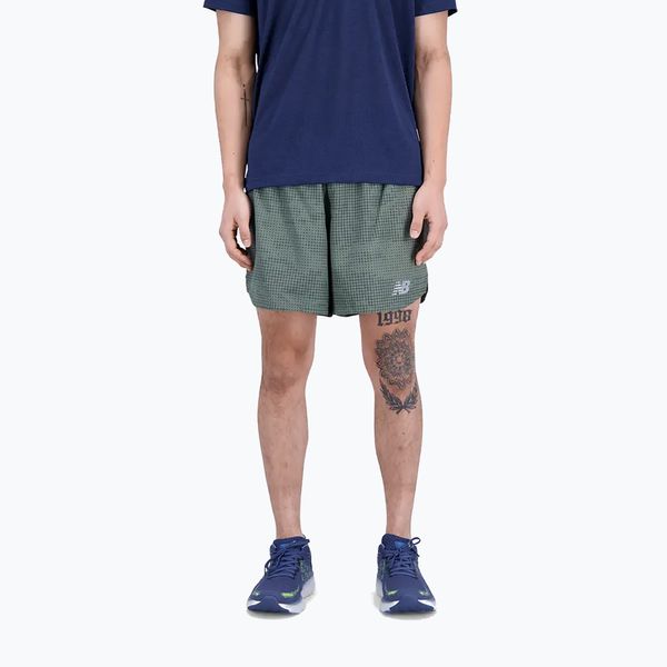 New Balance Мъжки къси панталони за бягане New Balance Printed Impact Run 5" Green MS21269DON
