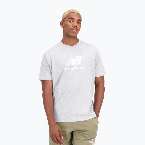 New Balance New Balance Essentials Stacked Logo Co сива мъжка тениска за тренировки NBMT31541AG