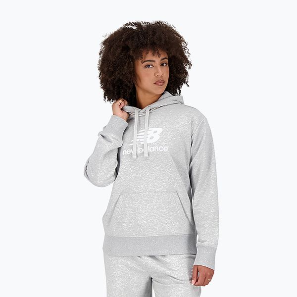 New Balance Суитшърт за тренировки за жени New Balance Essentials Stacked Logo French Terry Hoodie сив NBWT31533
