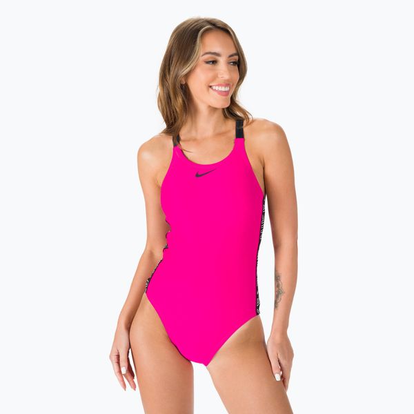 Nike Дамски бански костюм Nike Logo Tape Fastback Pink NESSB130