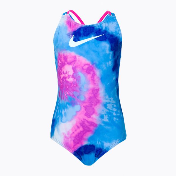 Nike Детски бански от една част Nike Tie Dye Spiderback синьо NESSC719