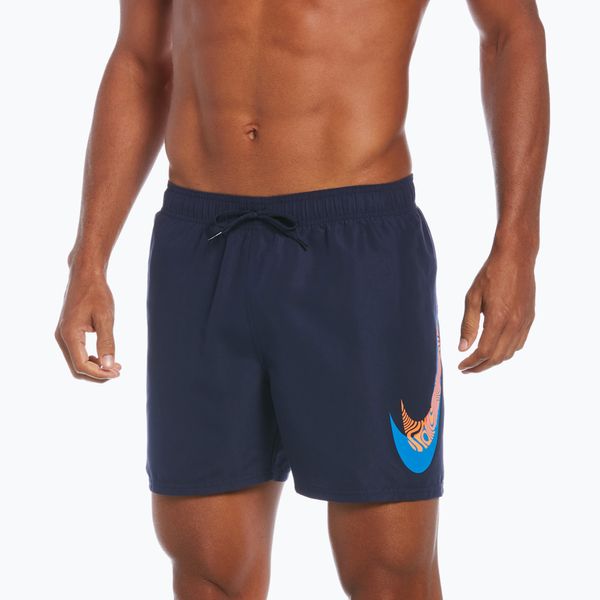 Nike Мъжки къси панталони за плуване Nike Liquify Swoosh 5" Volley, тъмносини NESSC611-440
