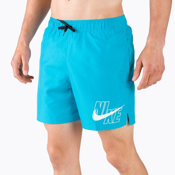 Nike Мъжки къси панталони за плуване Nike Logo Solid 5" Volley, сини NESSA566-406