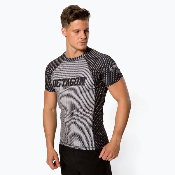 Octagon Octagon мъжки Rashguard Enspace къс ръкав сив