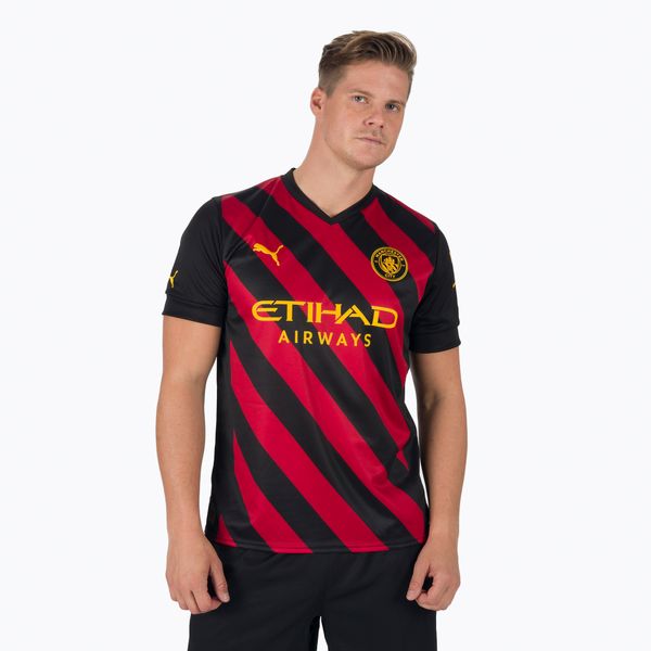 PUMA Мъжки футболни фланелки Puma Mcfc Away Jersey Replica black and red 765722