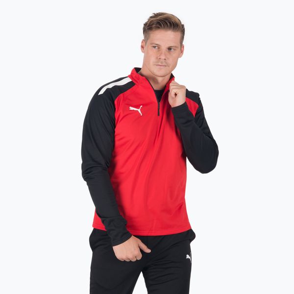 PUMA PUMA Teamliga 1/4 Zip Top футболен суитшърт червено/черно 657236_01