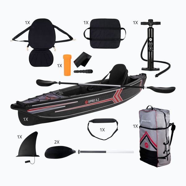 Pure4Fun Pure4Fun Dropstitch black 160000 Надуваем каяк за 1 човек с високо налягане