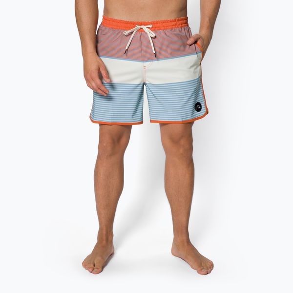 Quiksilver Мъжки къси панталони за плуване Quiksilver Ocean Scallop 17, оранжево и бяло EQYJV03874-NNV6