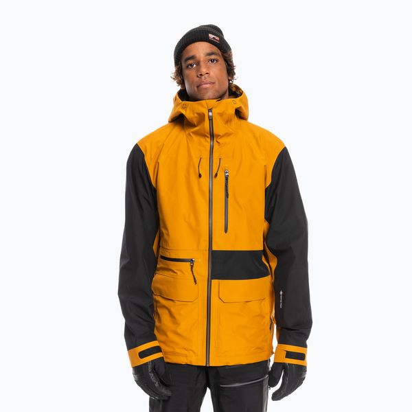 Quiksilver Мъжко яке за сноуборд Quiksilver Hlpro S Carlson 3l Gore-Tex жълто-черно EQYTJ03383