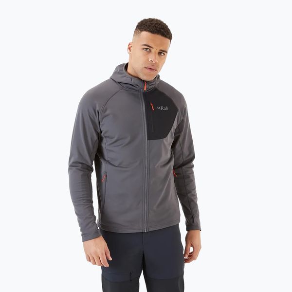 Rab Мъжка поларена блуза с качулка Rab Superflux Hoody grey QFE-89