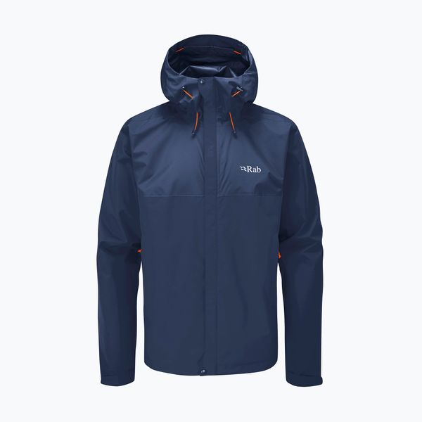 Rab Мъжко дъждобранно яке Rab Downpour Eco  синьо QWG-82-DIK-SML