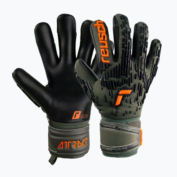 Reusch Reusch Attrakt Freegel Silver Junior вратарски ръкавици чернозелени 5372035-5555