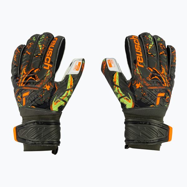 Reusch Reusch Attrakt Grip Finger Support вратарски ръкавици зелено-оранжеви 5370010-5556
