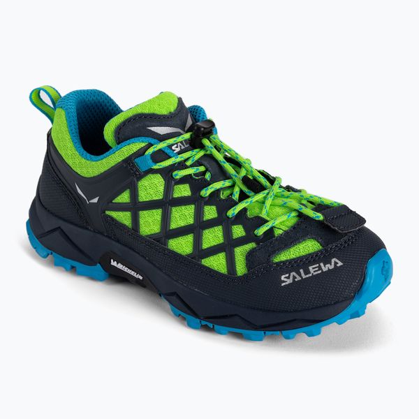 Salewa Детски ботуши за трекинг Salewa Wildfire синьо-зелени 64007