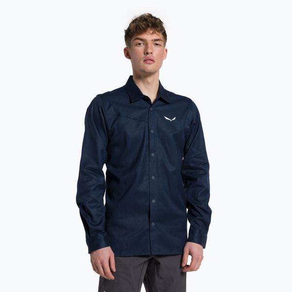 Salewa Мъжка риза Salewa Fanes Hemp trekking shirt navy blue 00-0000028298