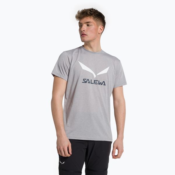 Salewa Мъжка тениска за трекинг Salewa Solidlogo Dry сива 00-0000027018