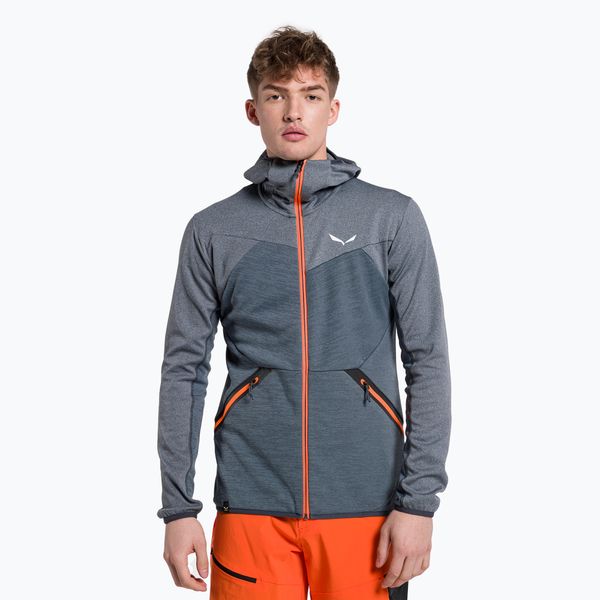Salewa Мъжки суитчър Salewa Puez Melange PL FZ Hoody от полар син 00-0000027386