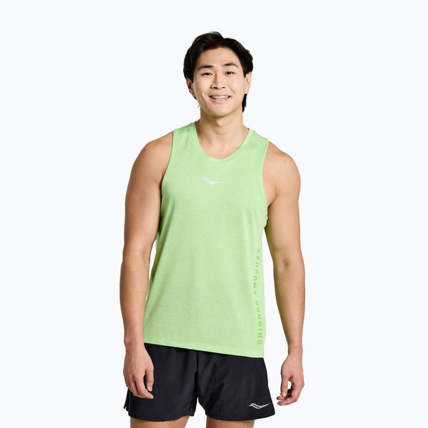 Saucony Мъжки анцуг за бягане Saucony Stopwatch Graphics Singlet зелен SAM800325-INHS3