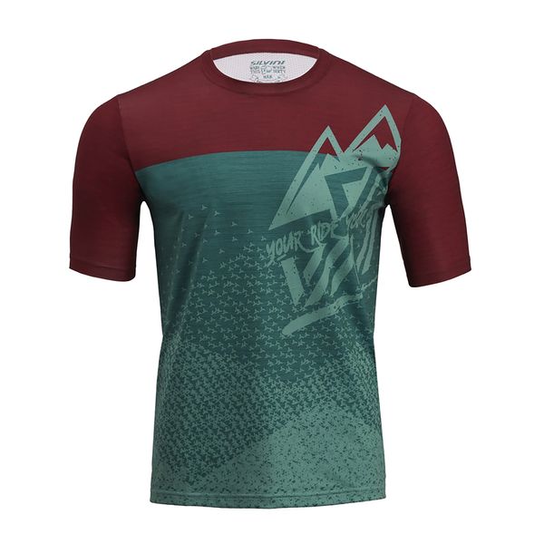 SILVINI Мъжка колоездачна фланелка SILVINI Denno бордо-зелена 3121-MD1803/92432