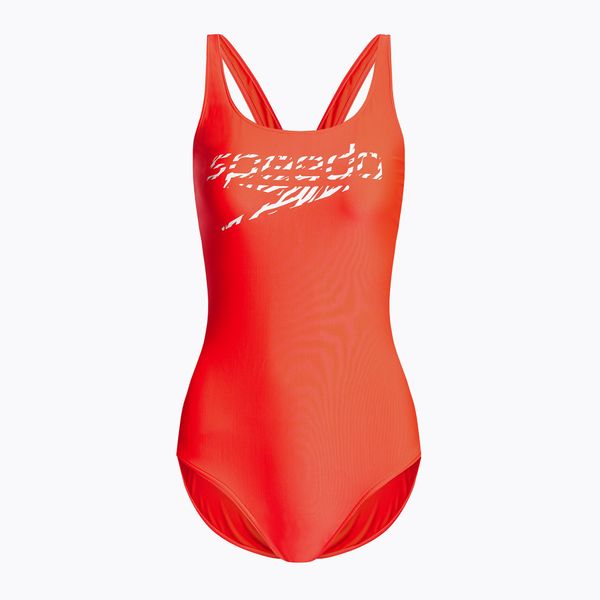 Speedo Дамски бански костюм Speedo Logo Deep U-Back от една част червен 68-12369