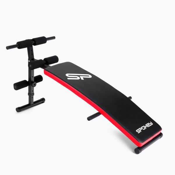 Spokey Spokey Spartan наклонена пейка + дъмбели 2 x 1,5 кг черни 84623