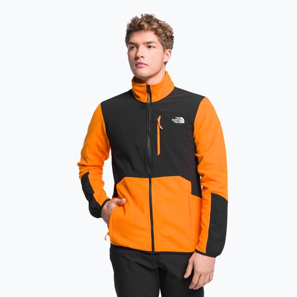 The North Face Мъжки поларен суитшърт The North Face Glacier Pro FZ black and orange NF0A5IHS7Q61