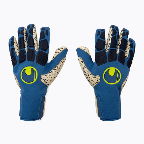 uhlsport Uhlsport Hyperact Supergrip+ Finger Surround вратарска ръкавица синьо и бяло 101123101