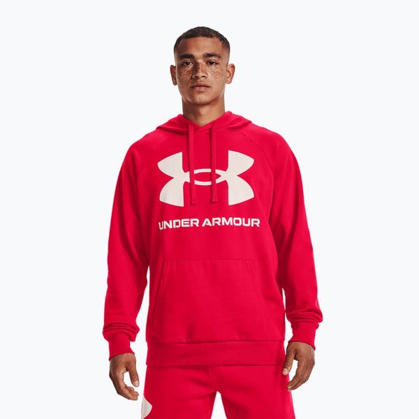 Under Armour Мъжки суитшърт с качулка Under Armour Rival Fleece Big Logo Hd червен 1357093
